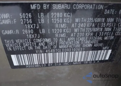 2024 Subaru Outback Onyx Edition Xt from USA, damaged, VIN 4S4BTGLD2R3103631